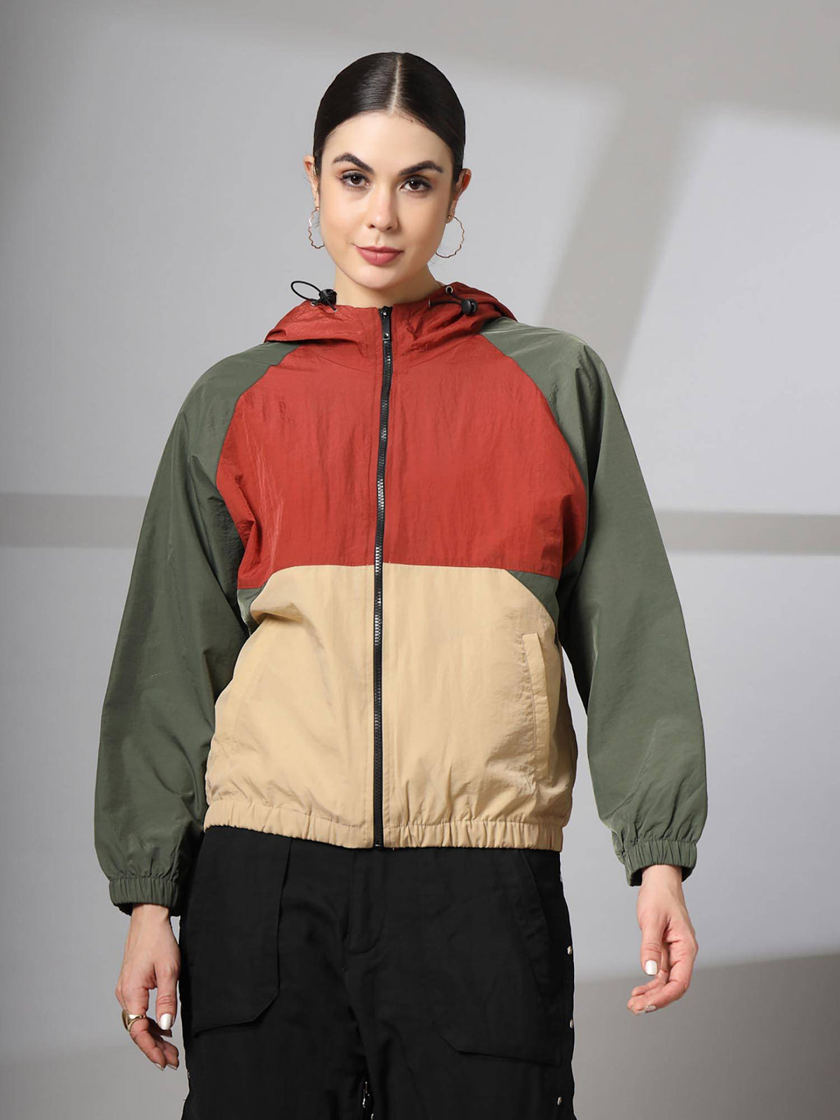 Women Standard Length Polyester Winter Sports Zipper Stylish Jacket | JK12 - view 1