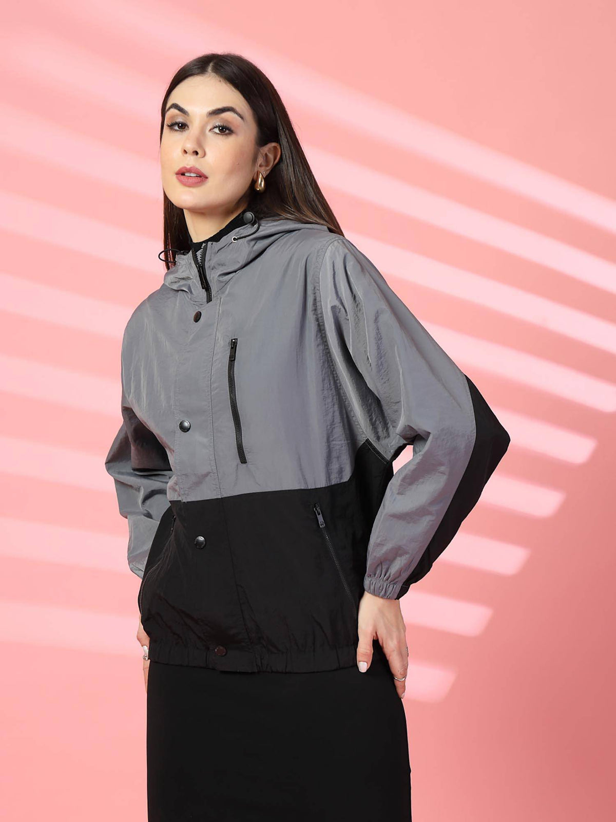 Women Standard Length Polyester Winter Sports Zipper Stylish Jacket | JK12 - view 3