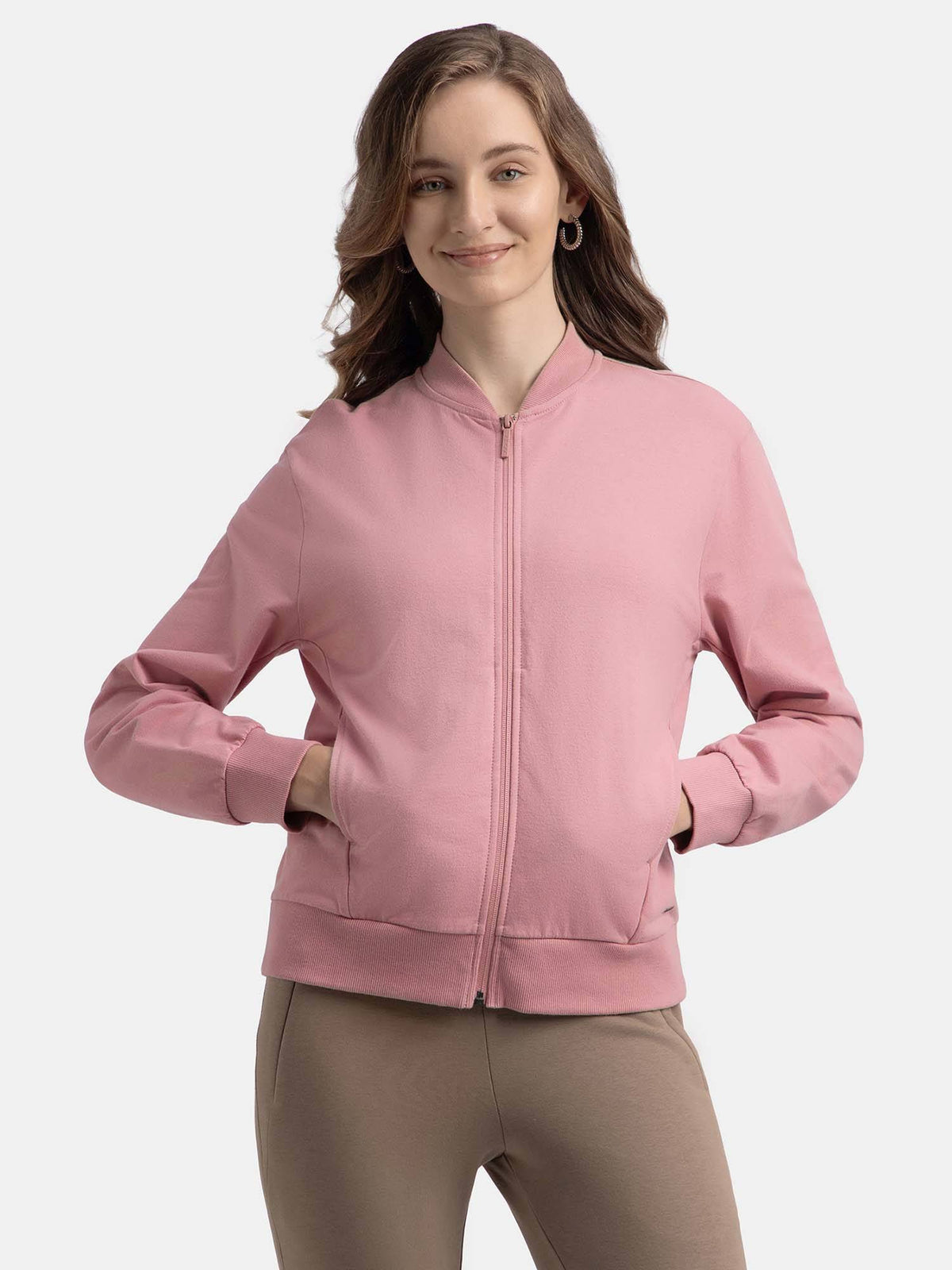 A111 Women Super Combed Cotton Drop Shoulder Styled Jacket - Lilas | JC78 - view 1