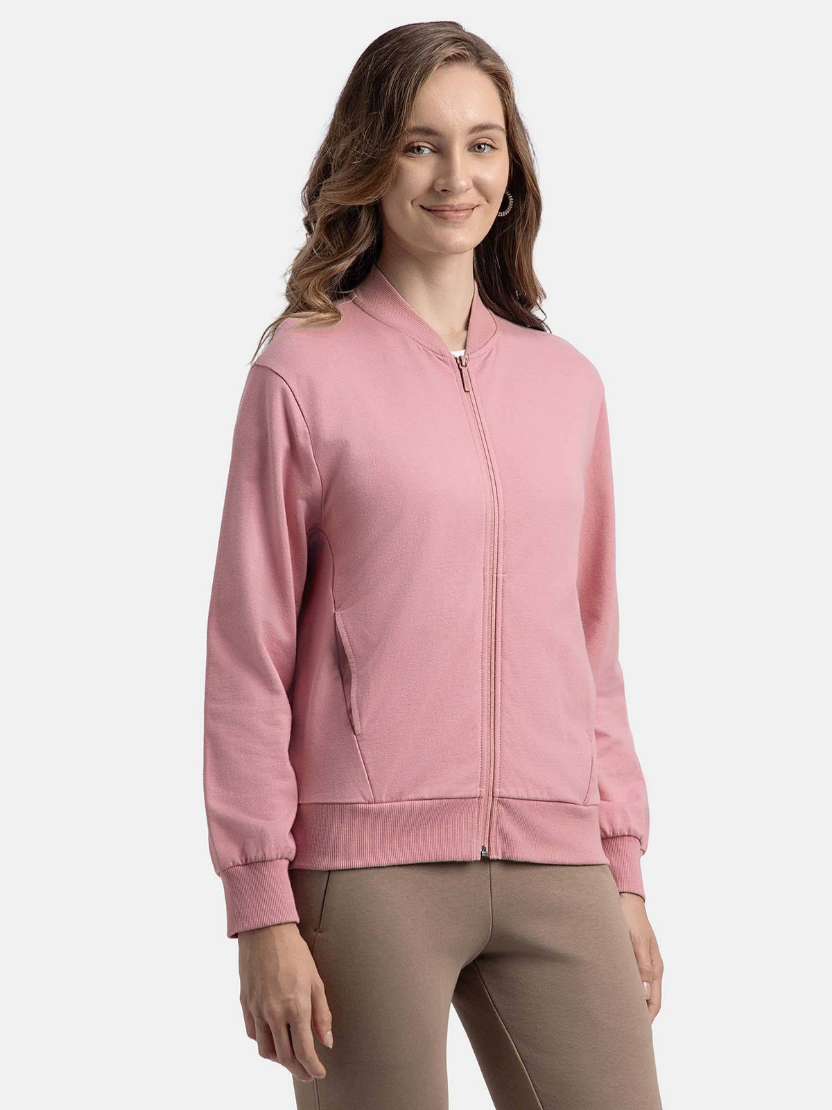 A111 Women Super Combed Cotton Drop Shoulder Styled Jacket - Lilas | JC78 - view 2