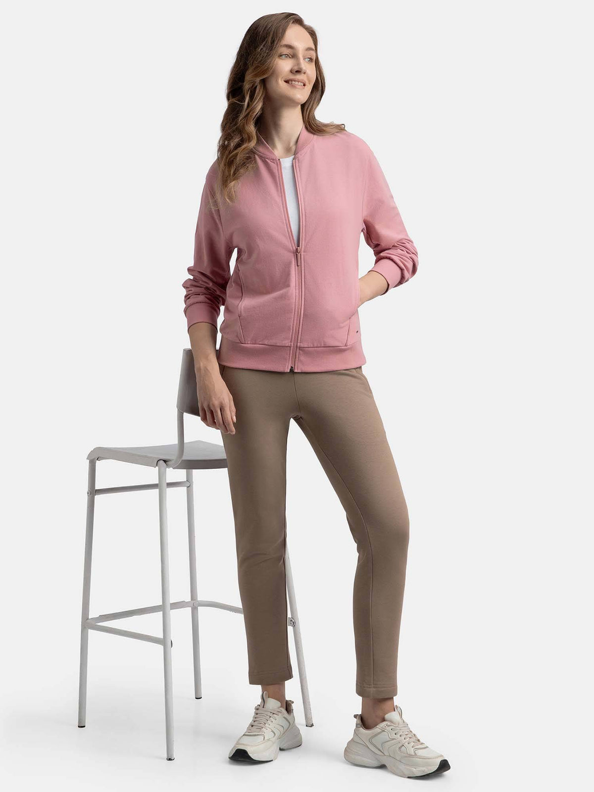 A111 Women Super Combed Cotton Drop Shoulder Styled Jacket - Lilas | JC78 - view 6