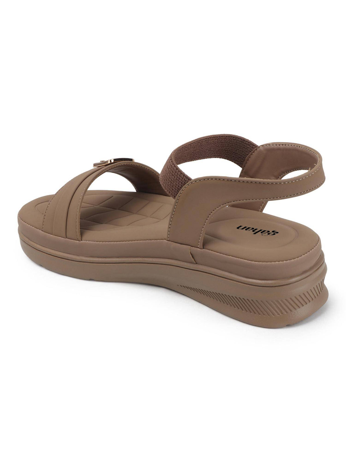 Comfort Women Sandals with Elastic Strap and Cushioned Quilted Insole - Beige | SD89 - view 4