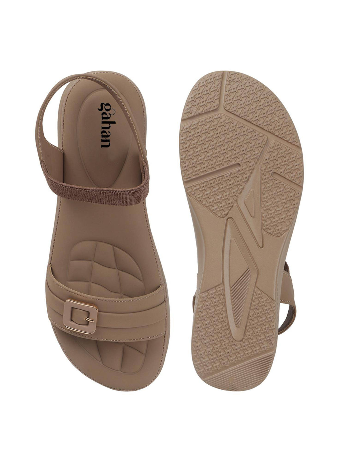 Comfort Women Sandals with Elastic Strap and Cushioned Quilted Insole - Beige | SD89 - view 5