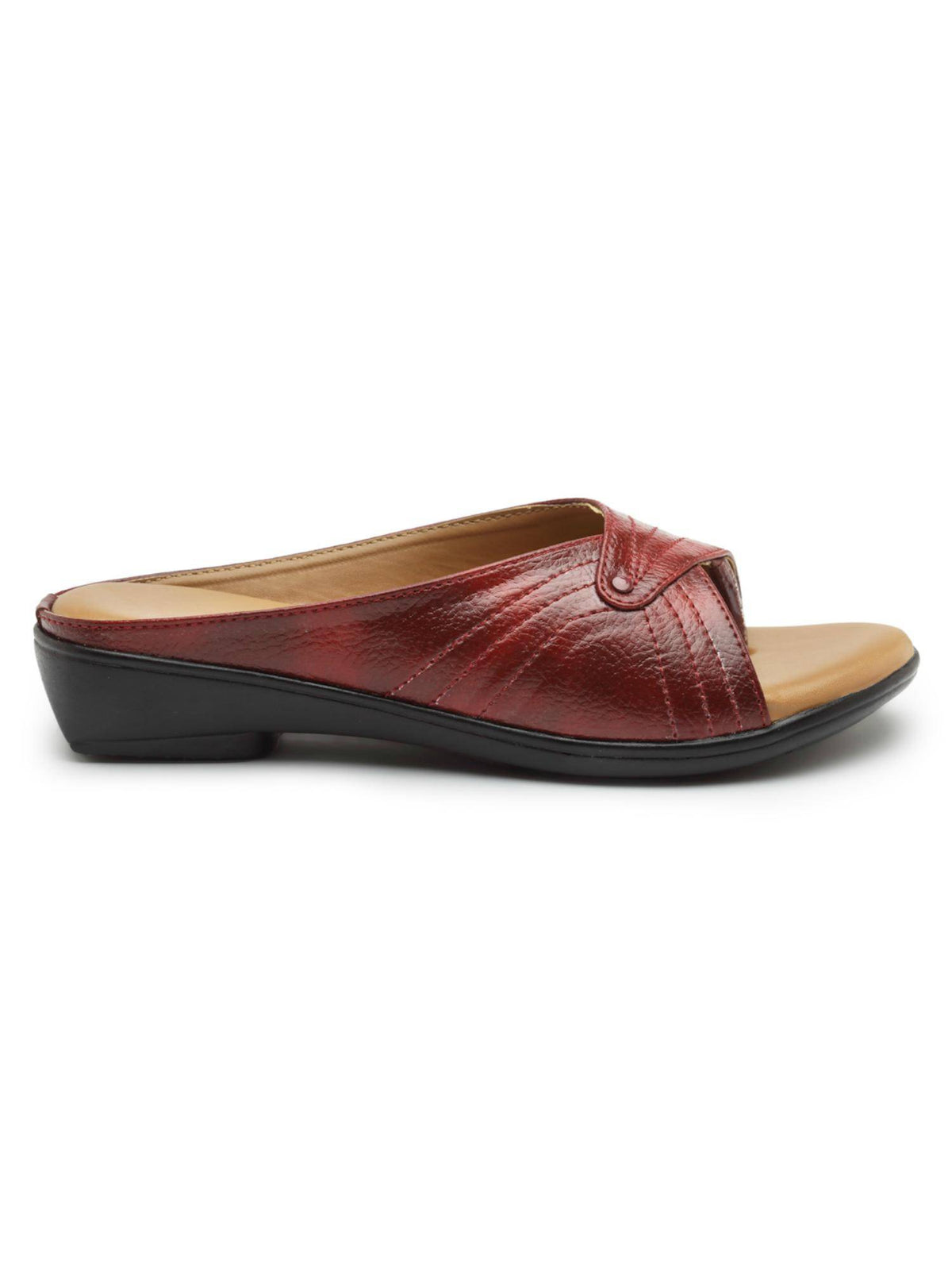 Stylish Comfort Slip-On Sandals for Women - Maroon | SD89 - view 3