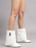 White Solid Boots | BT61 - view 1