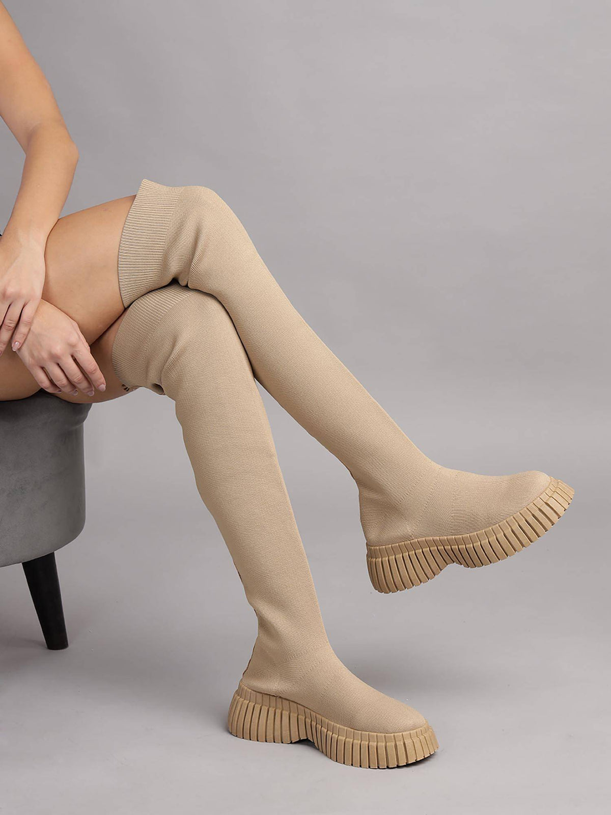 Khaki Solid Boots | BT61 - view 1