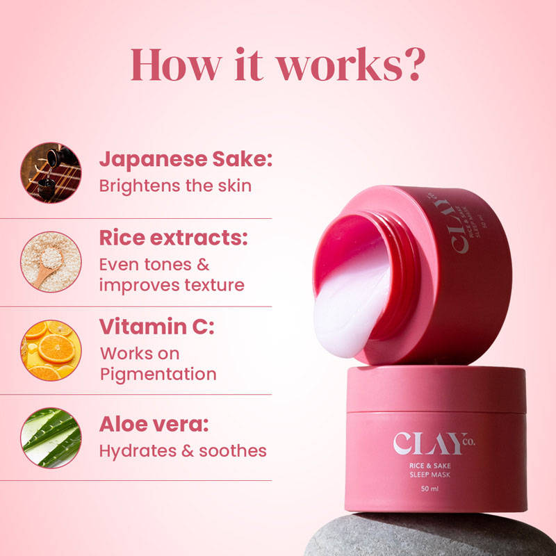 Rice & Sake Sleeping Mask Night Gel Cream With Vitamin C For Brightening & Hydration | FC3 - view 3