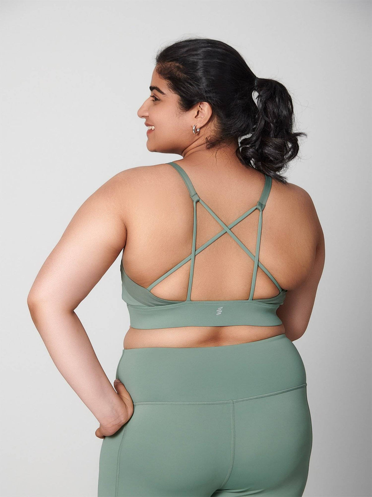 Women Olive Green Supportive Sports Bra | sb09 - view 4