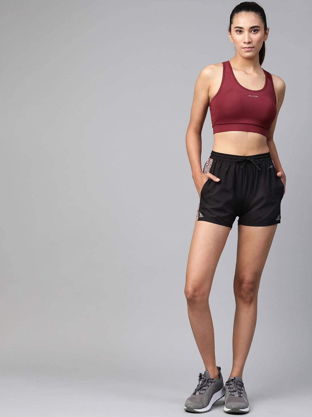Alcsi Women Black Solid Slim Fit Regular Shorts - view 3