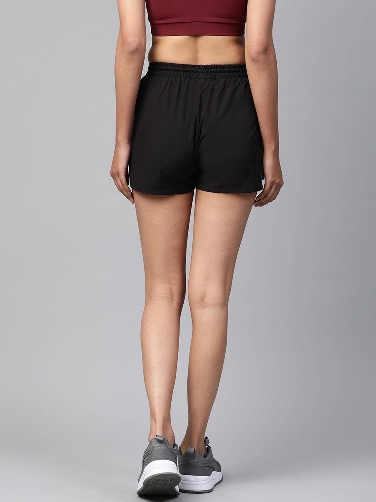 Alcsi Women Black Solid Slim Fit Regular Shorts - view 4