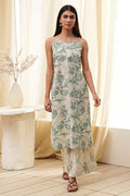 Green Cotton Floral Strappy Straight Kurta Set CO87