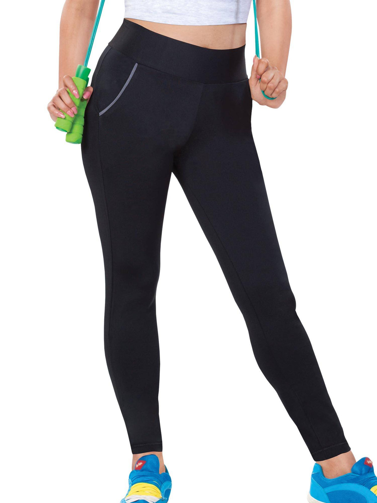 Women's Activewear Workout Leggings With Pocket - Grey | L90 - view 7