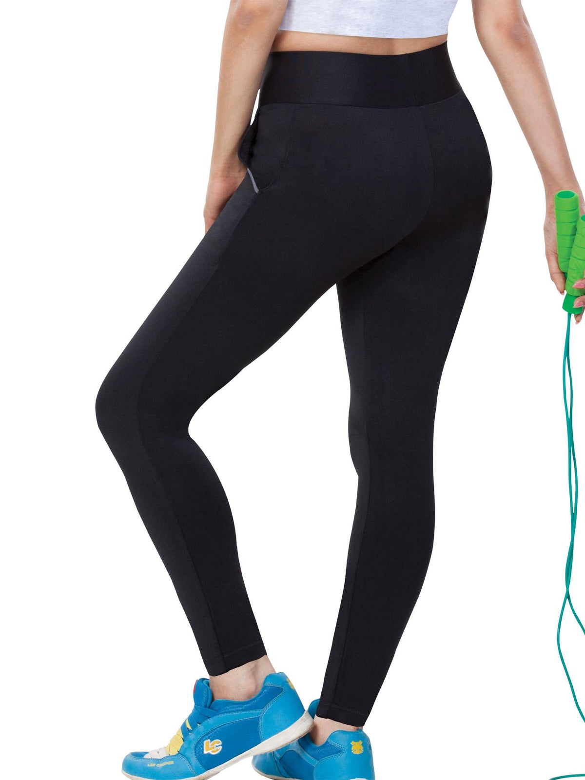 Women's Activewear Workout Leggings With Pocket - Grey | L90 - view 8