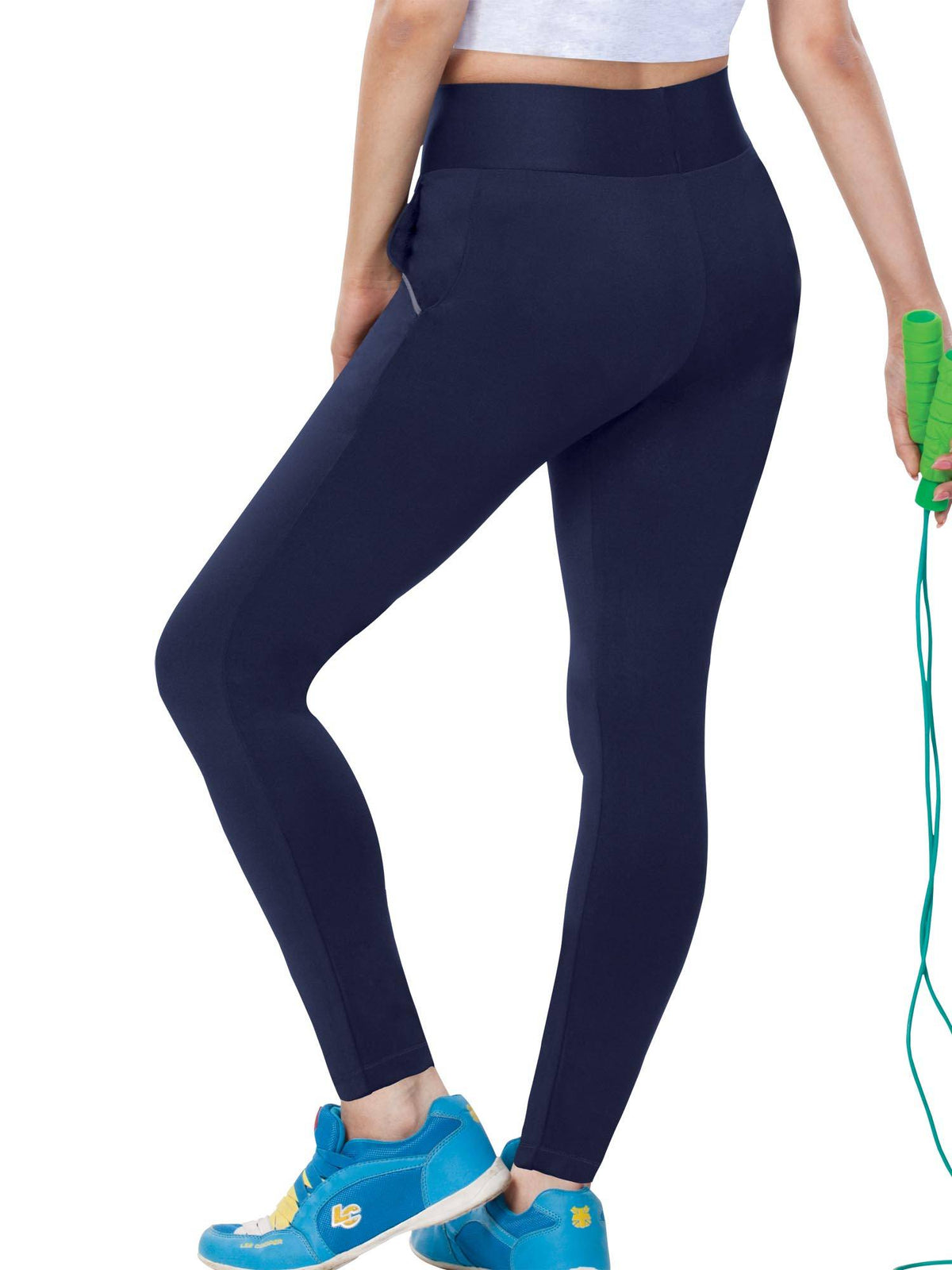 Women's Activewear Workout Leggings With Pocket - Grey | L90 - view 4