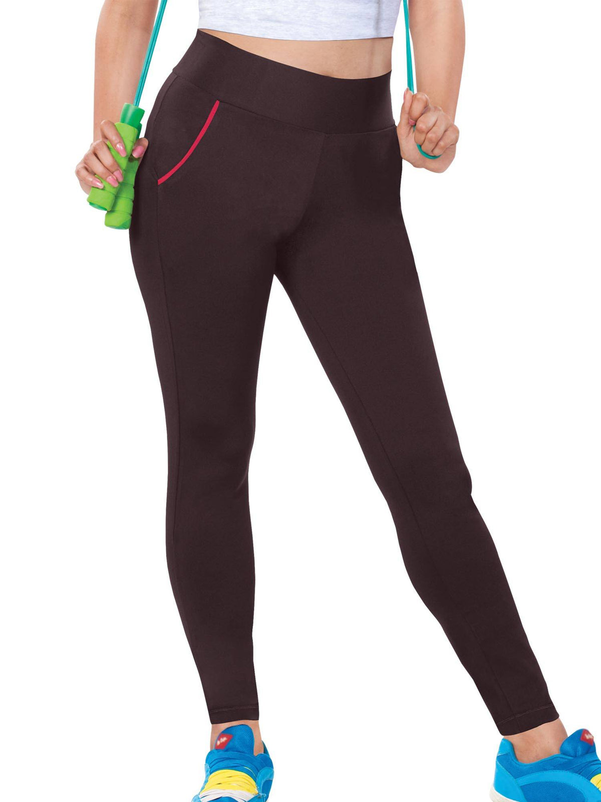 Women's Activewear Workout Leggings With Pocket - Grey | L90 - view 5