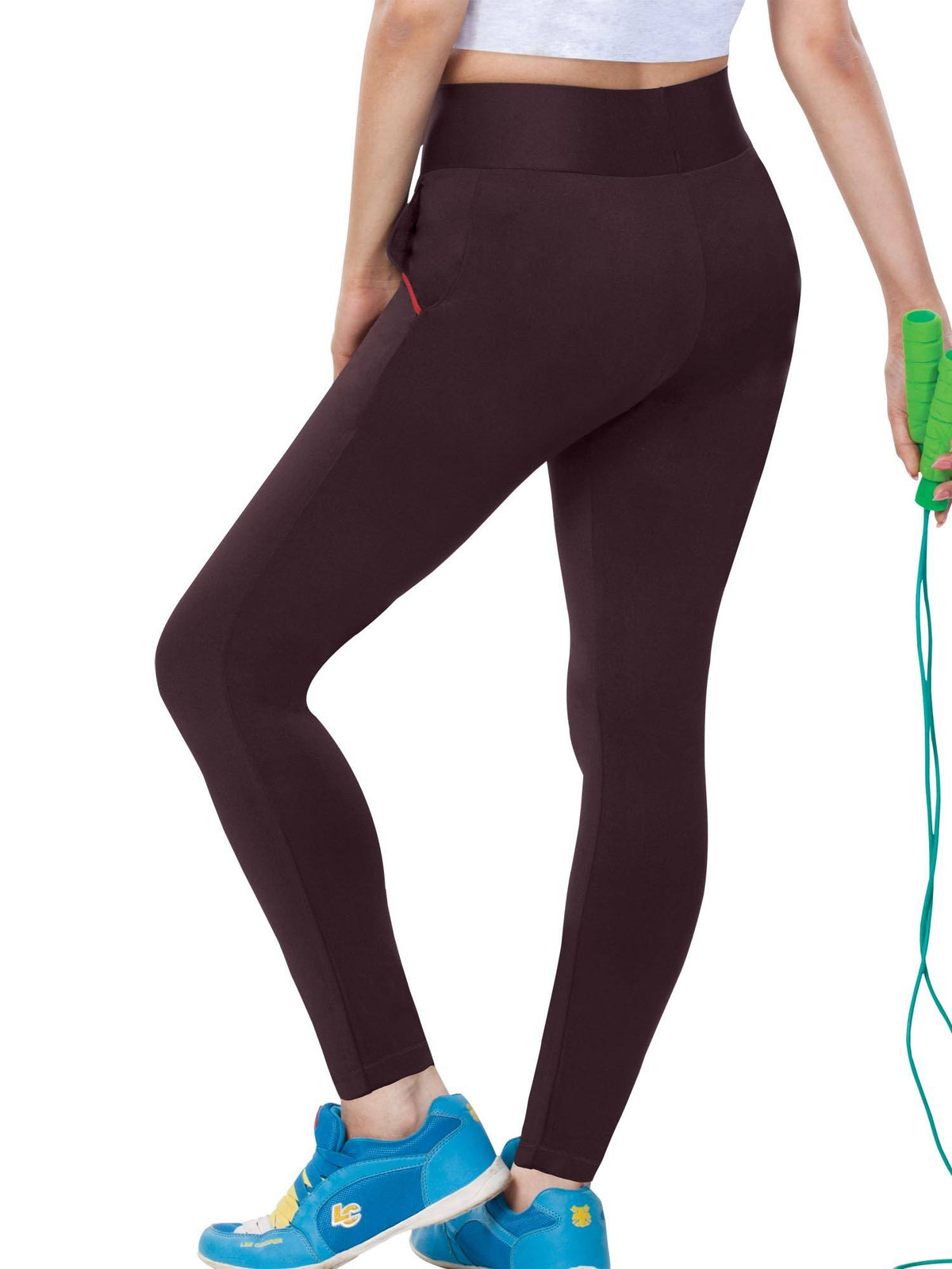 Women's Activewear Workout Leggings With Pocket - Grey | L90 - view 6