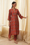 Rust Red Printed Co-ord Set CO87