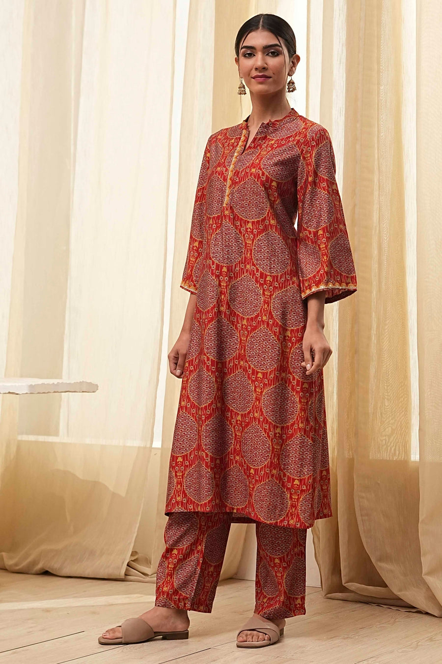 Rust Red Printed Co-ord Set CO87