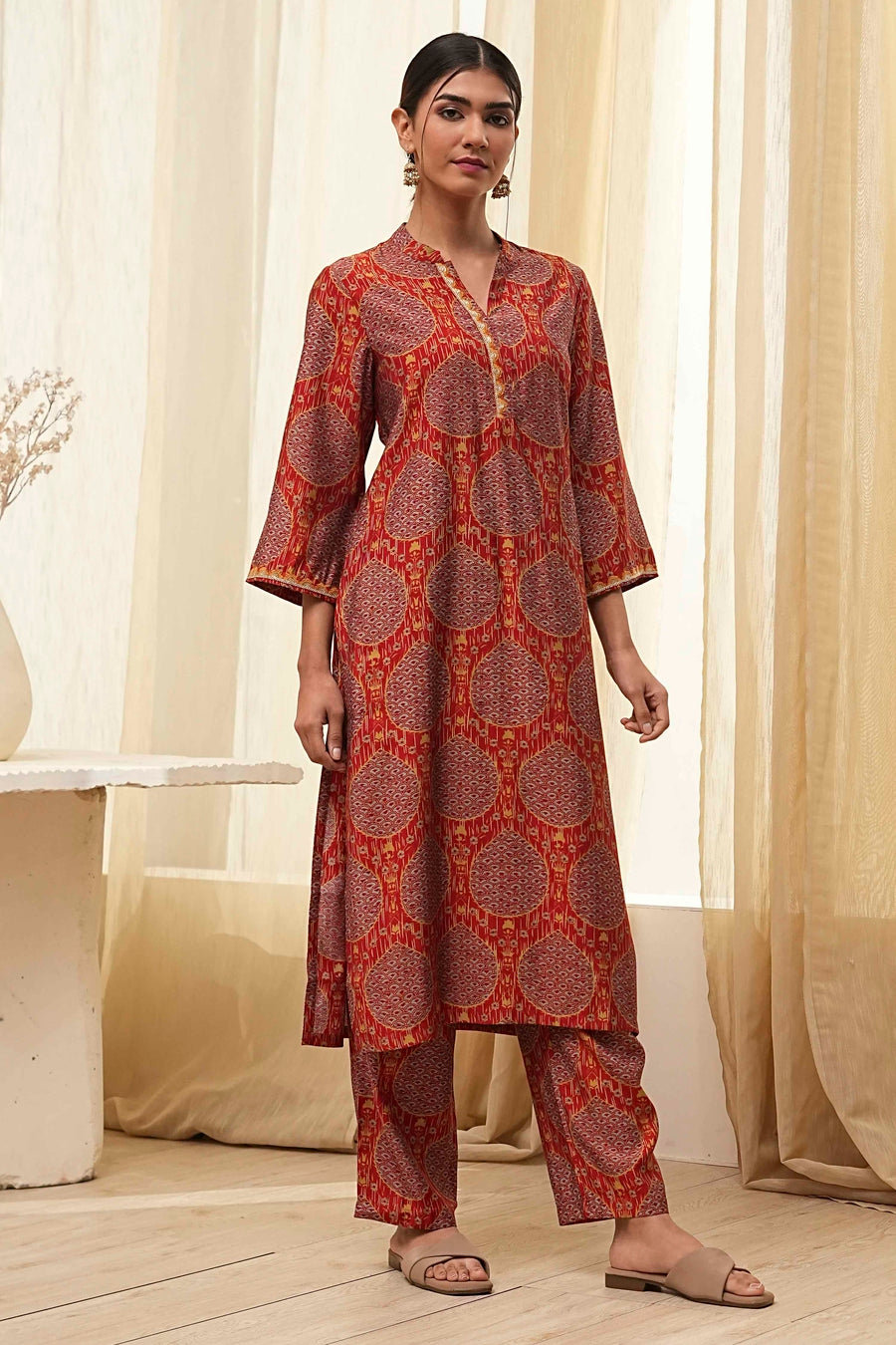 Rust Red Printed Co-ord Set CO87