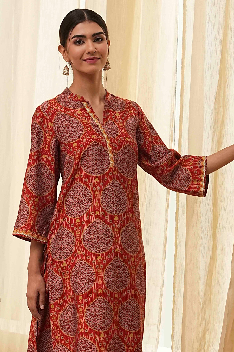 Rust Red Printed Co-ord Set CO87
