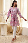 Pink Printed Straight Short Kurta K60