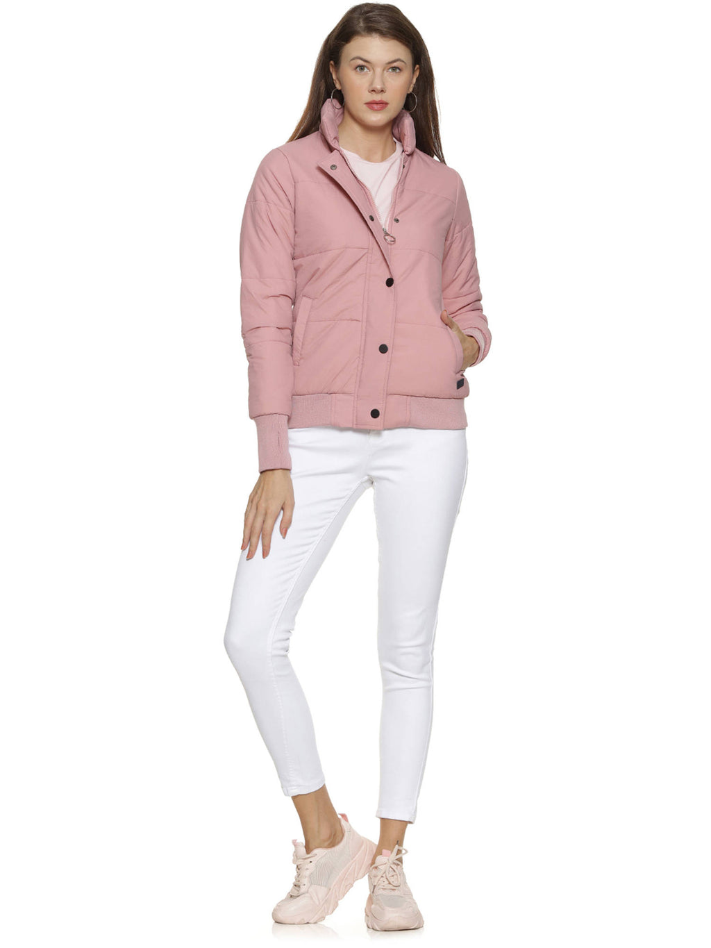Pink Stylish Puffer Jacket | JC78 - view 5
