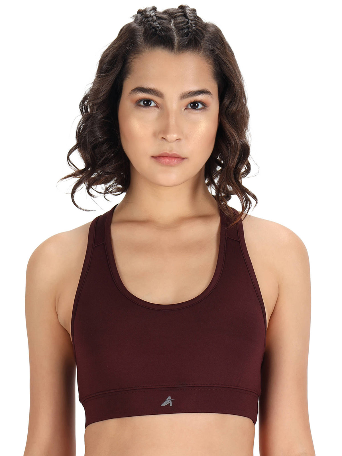Women Black Solid Non-Wired Lightly Padded Workout Bra | sb09 - view 15