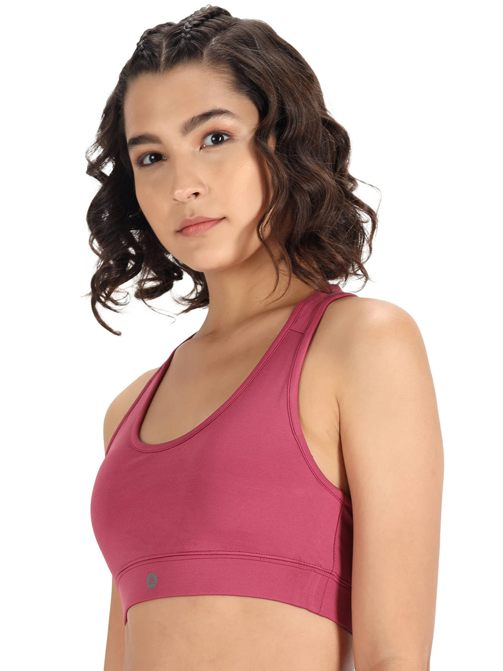 Women Black Solid Non-Wired Lightly Padded Workout Bra | sb09 - view 24
