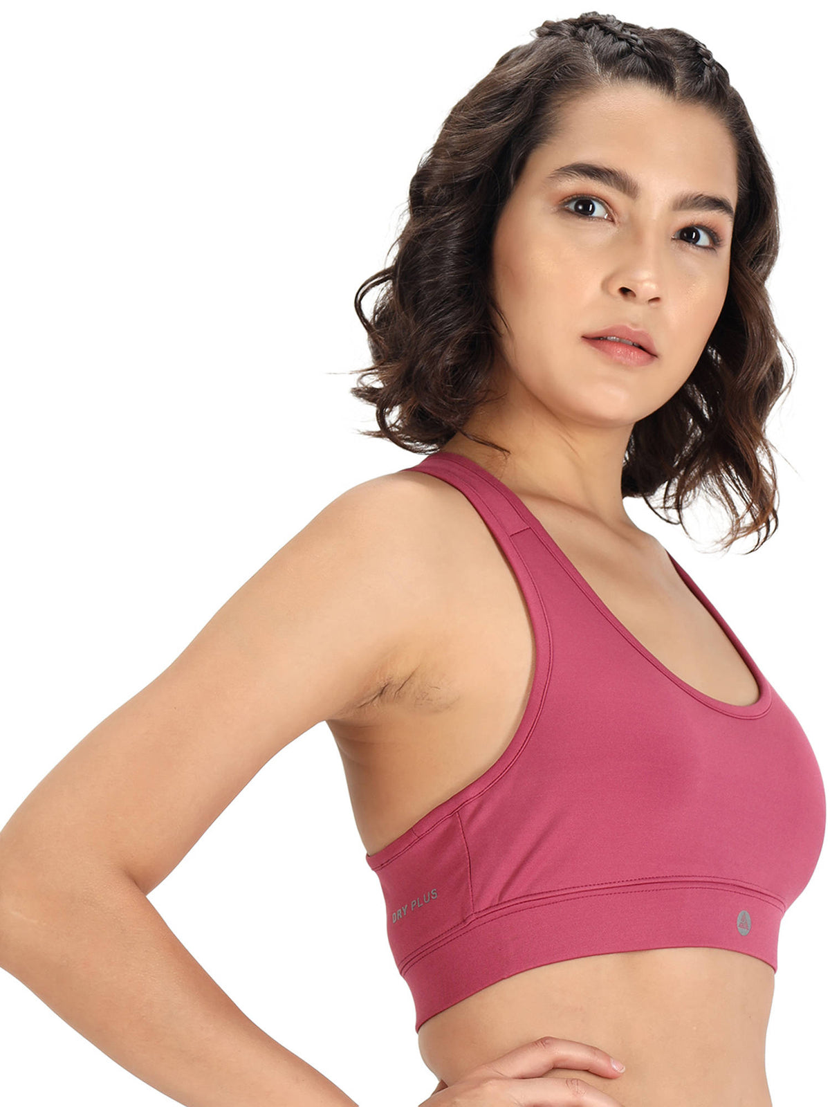 Women Black Solid Non-Wired Lightly Padded Workout Bra | sb09 - view 25