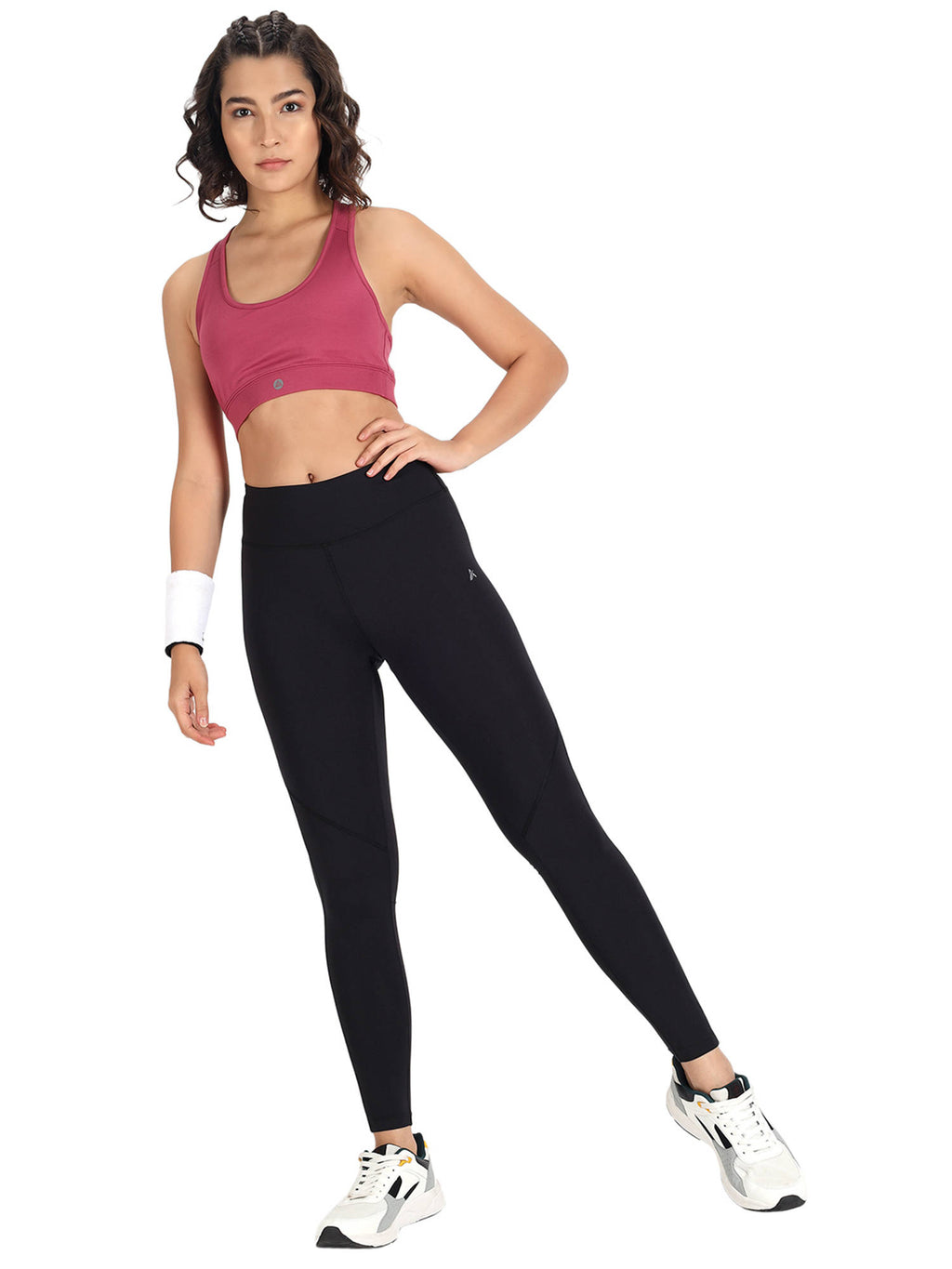 Women Black Solid Non-Wired Lightly Padded Workout Bra | sb09 - view 27