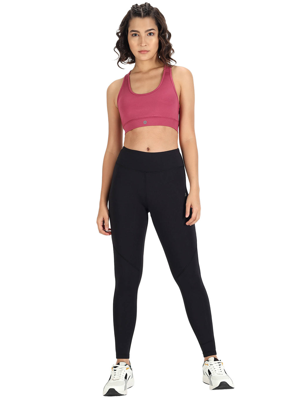 Women Black Solid Non-Wired Lightly Padded Workout Bra | sb09 - view 28
