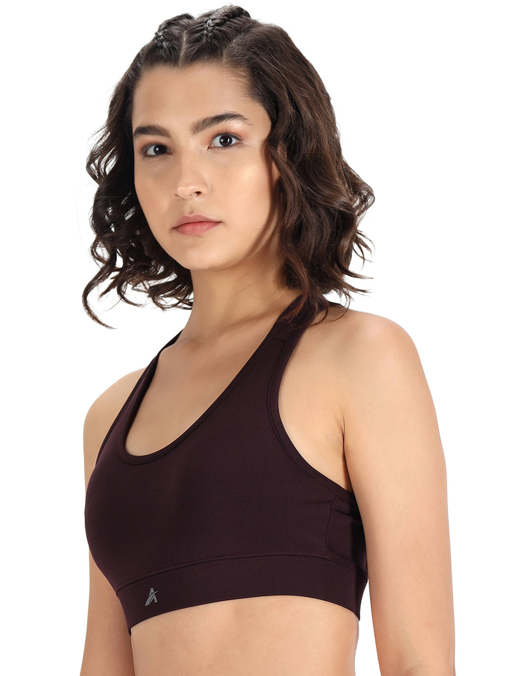 Women Black Solid Non-Wired Lightly Padded Workout Bra | sb09 - view 31