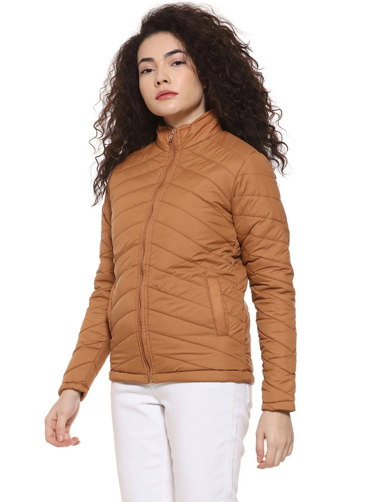 Olive Solid Puffer Jacket | JC78 - view 8