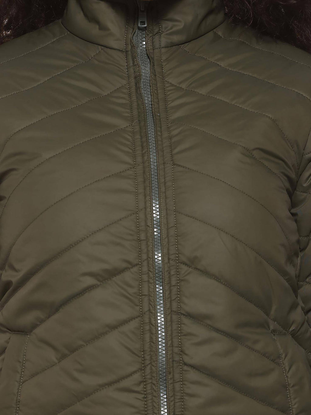 Olive Solid Puffer Jacket | JC78 - view 4