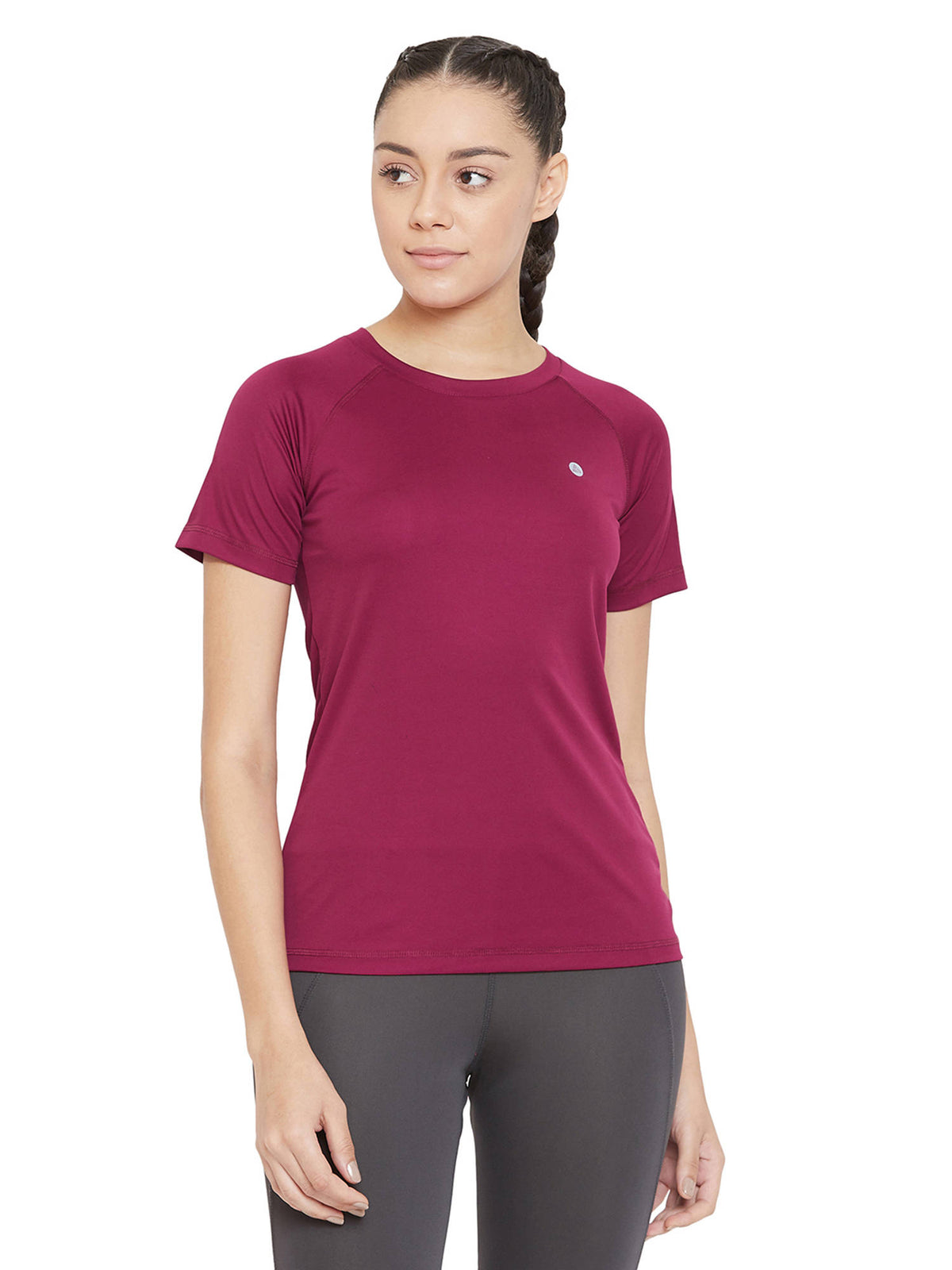 Maroon Short-Sleeve Lightweight Quick Dry Running Fitness Sports T-Shirts | TT89 - view 1
