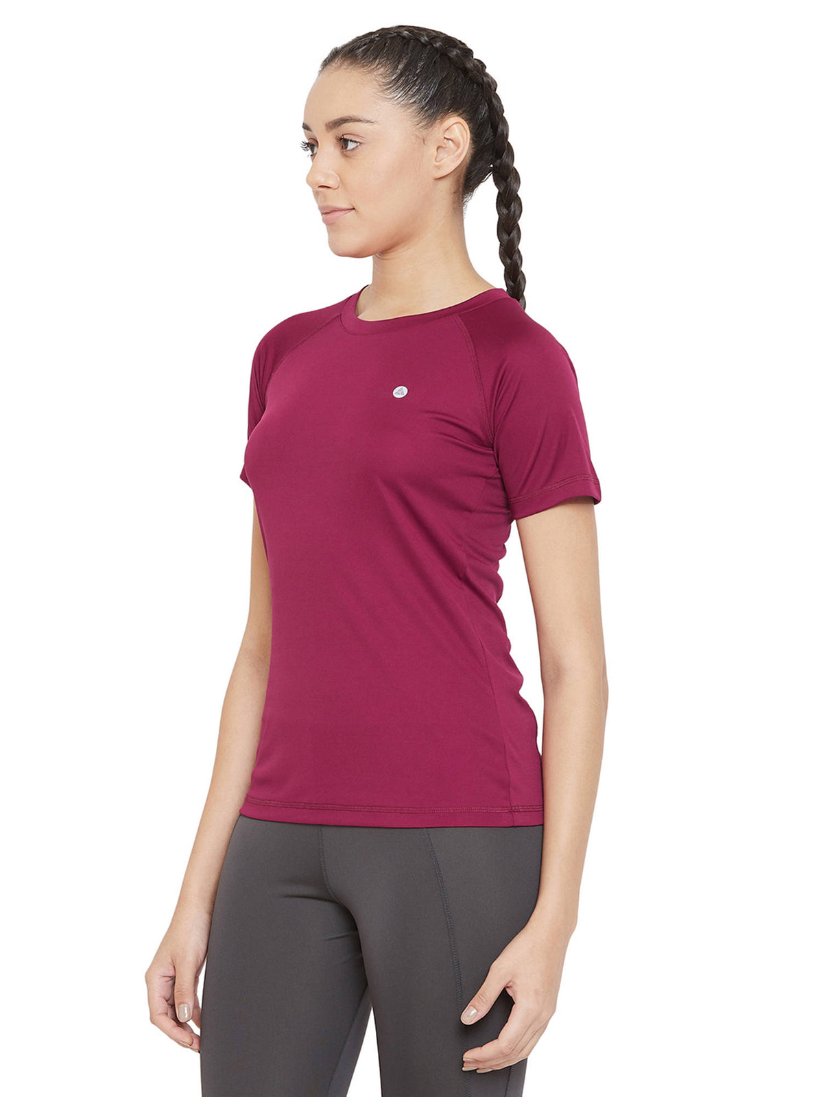 Maroon Short-Sleeve Lightweight Quick Dry Running Fitness Sports T-Shirts | TT89 - view 3