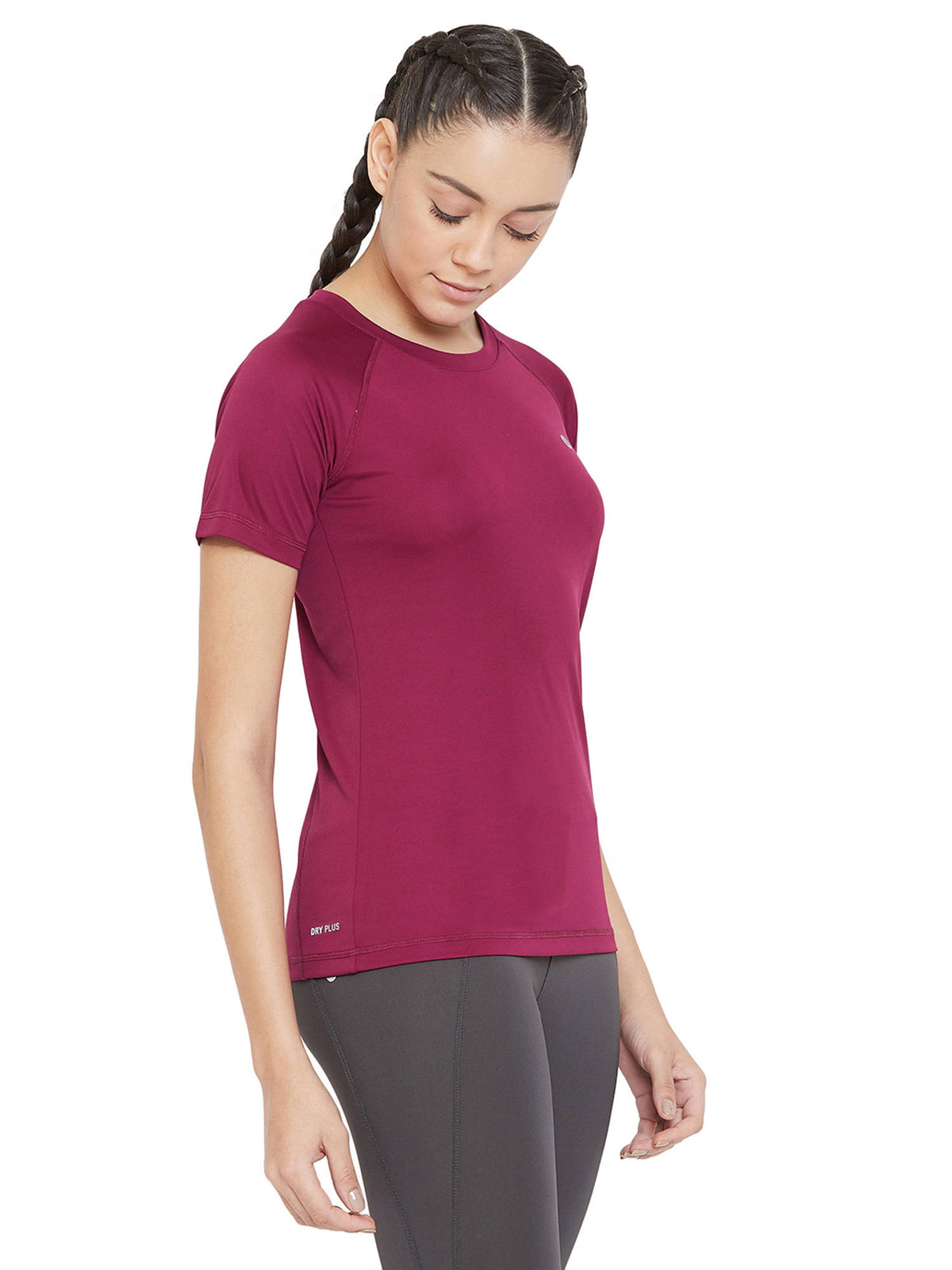 Maroon Short-Sleeve Lightweight Quick Dry Running Fitness Sports T-Shirts | TT89 - view 4