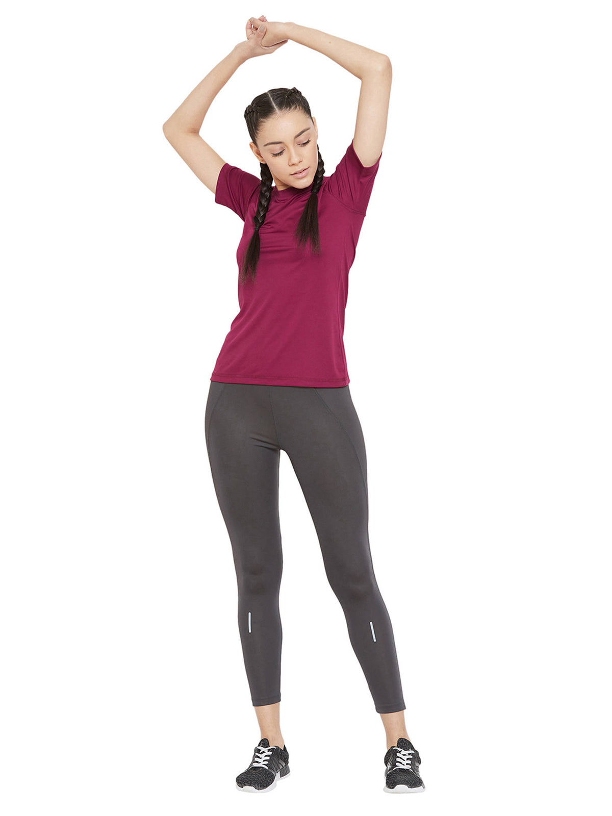 Maroon Short-Sleeve Lightweight Quick Dry Running Fitness Sports T-Shirts | TT89 - view 5