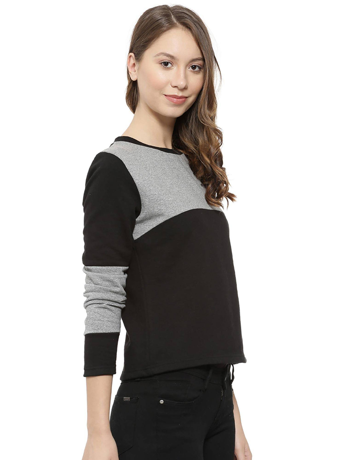 Grey Solid Sweatshirt | SS90 - view 3
