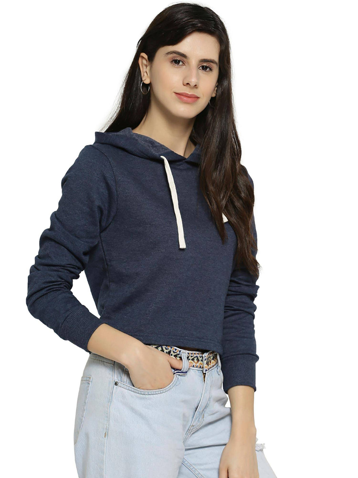 Blue Solid Sweatshirt | SS90 - view 3