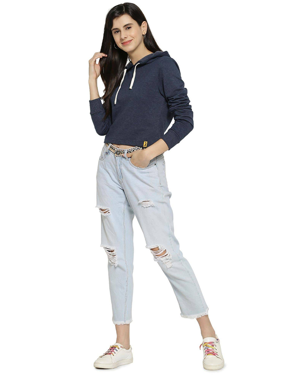 Blue Solid Sweatshirt | SS90 - view 5