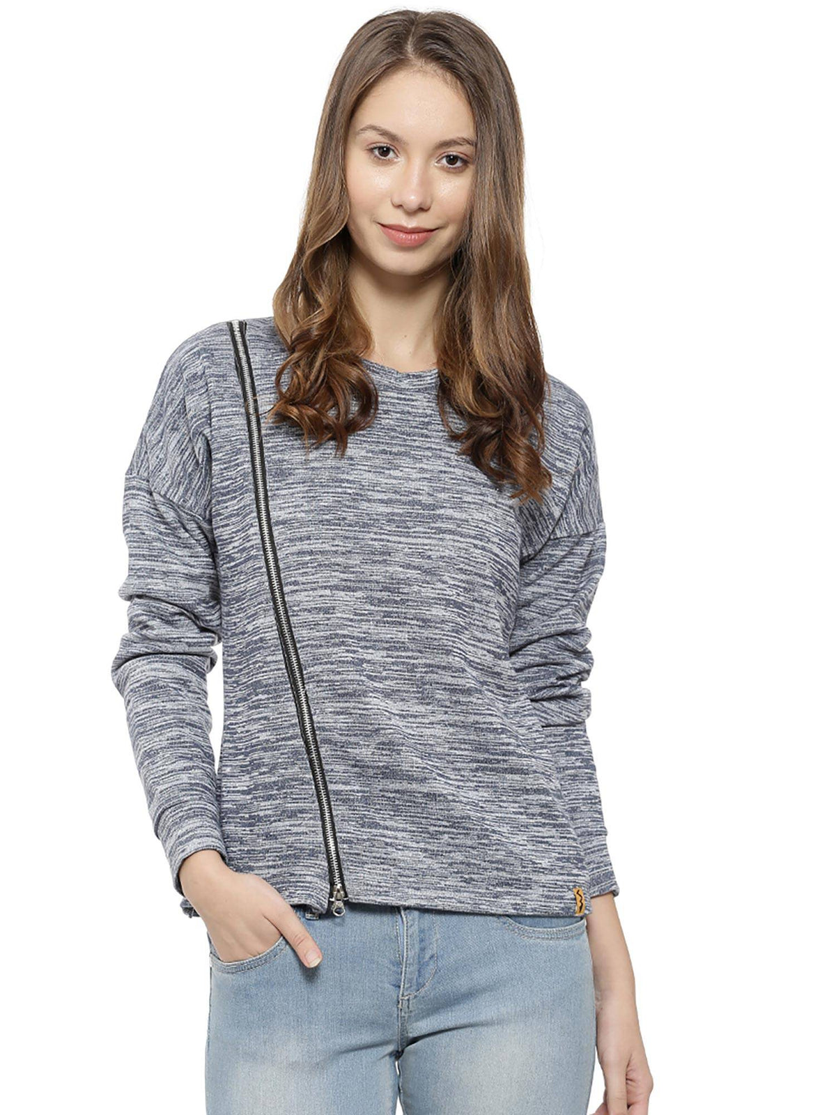 Blue Solid Sweatshirt | SS90 - view 1