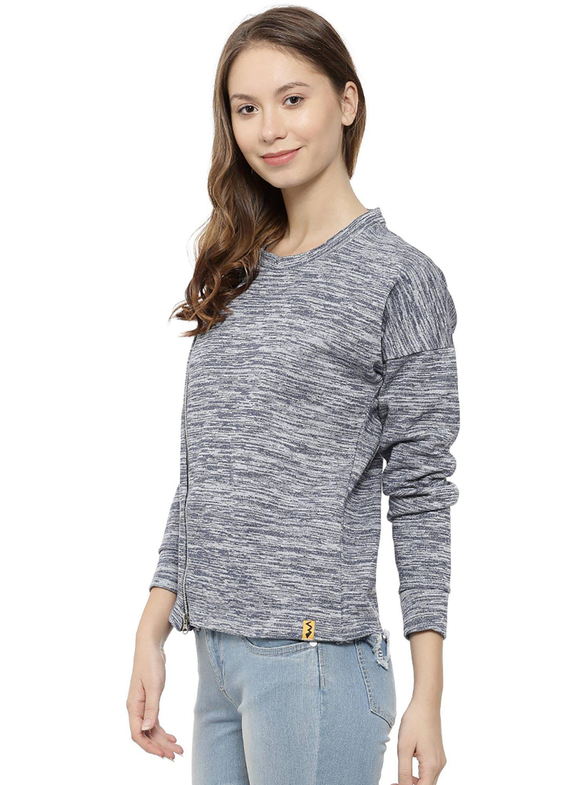 Blue Solid Sweatshirt | SS90 - view 3