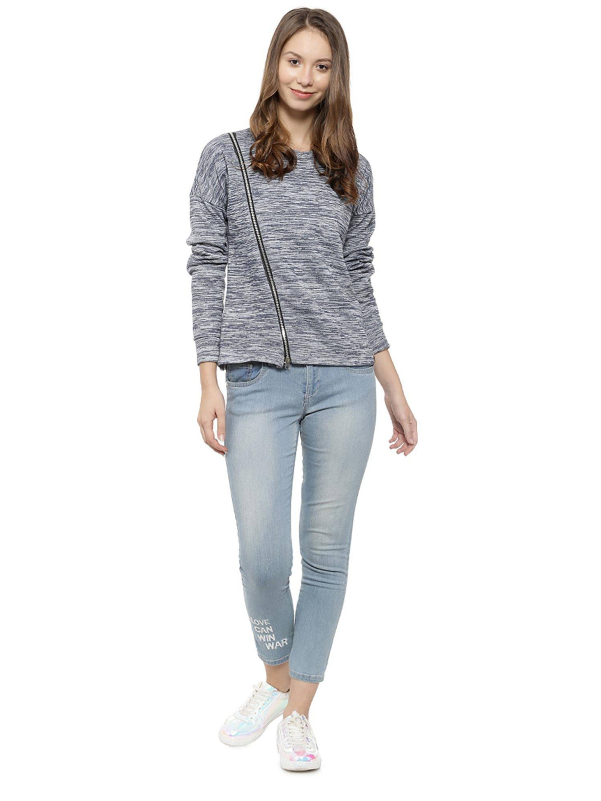 Blue Solid Sweatshirt | SS90 - view 5