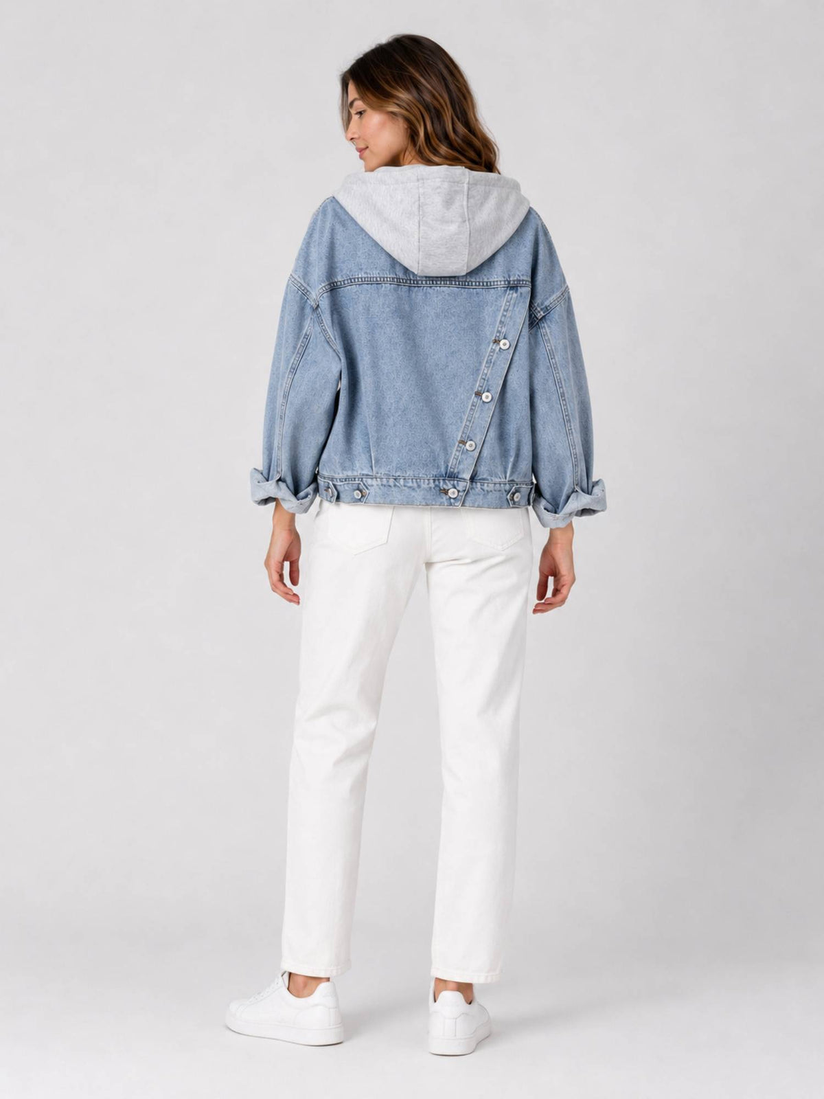 Athena Denim Blue Jacket with Hoodie Cap | JC78 - view 5