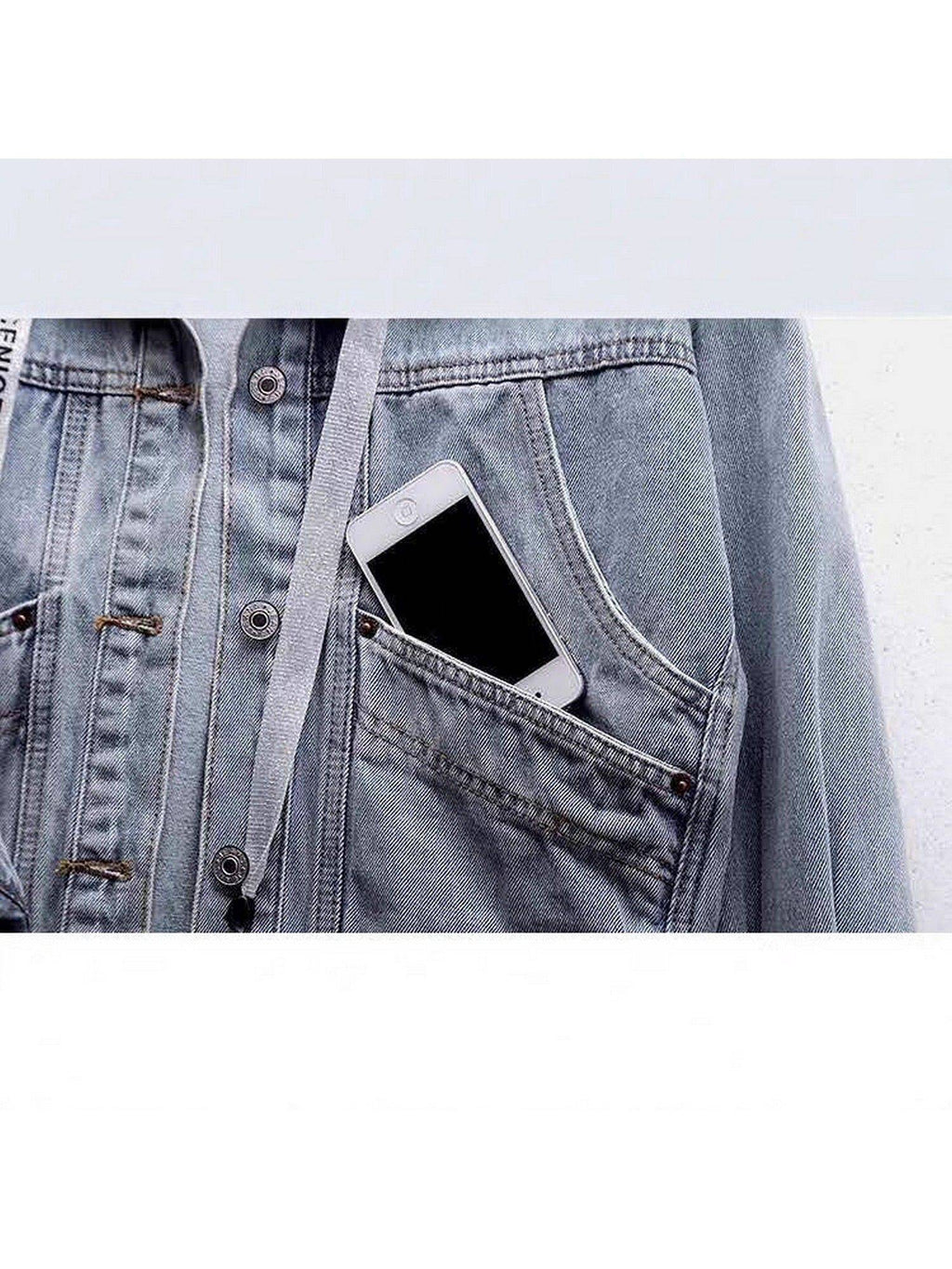 Athena Denim Blue Jacket with Hoodie Cap | JC78 - view 6