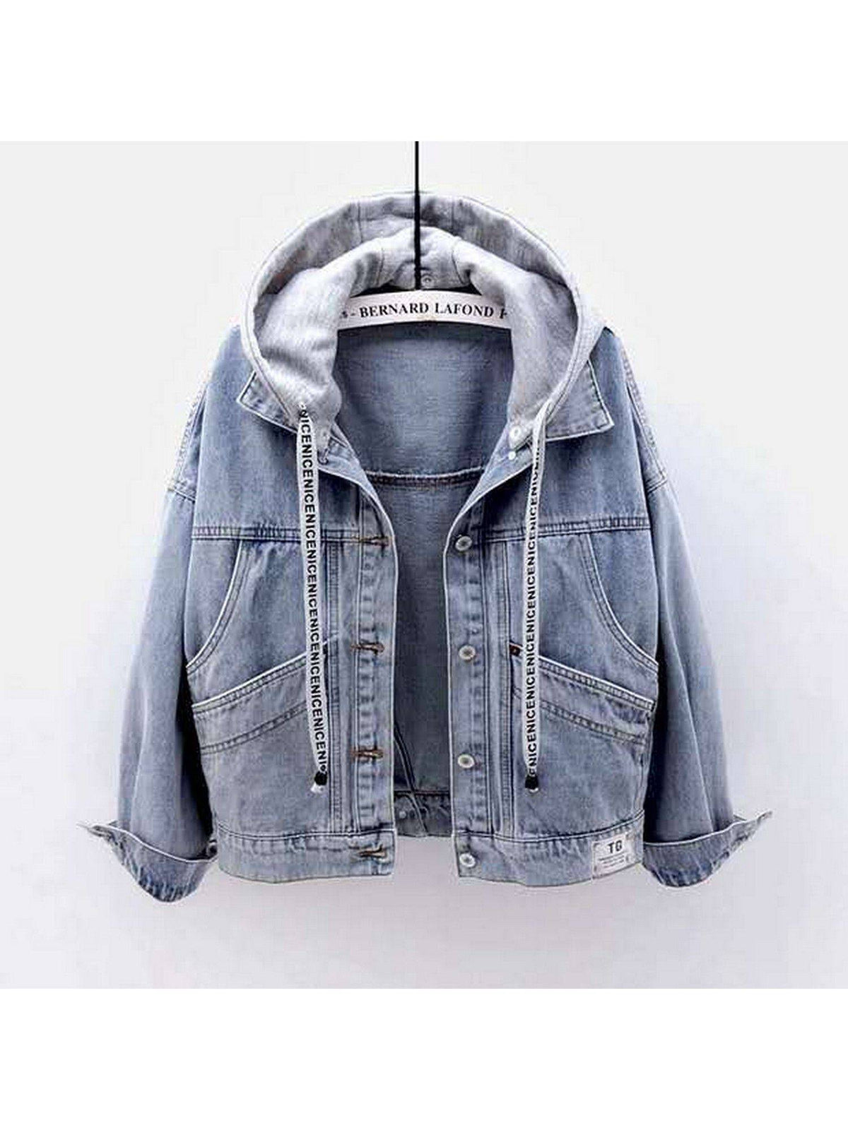 Athena Denim Blue Jacket with Hoodie Cap | JC78 - view 8