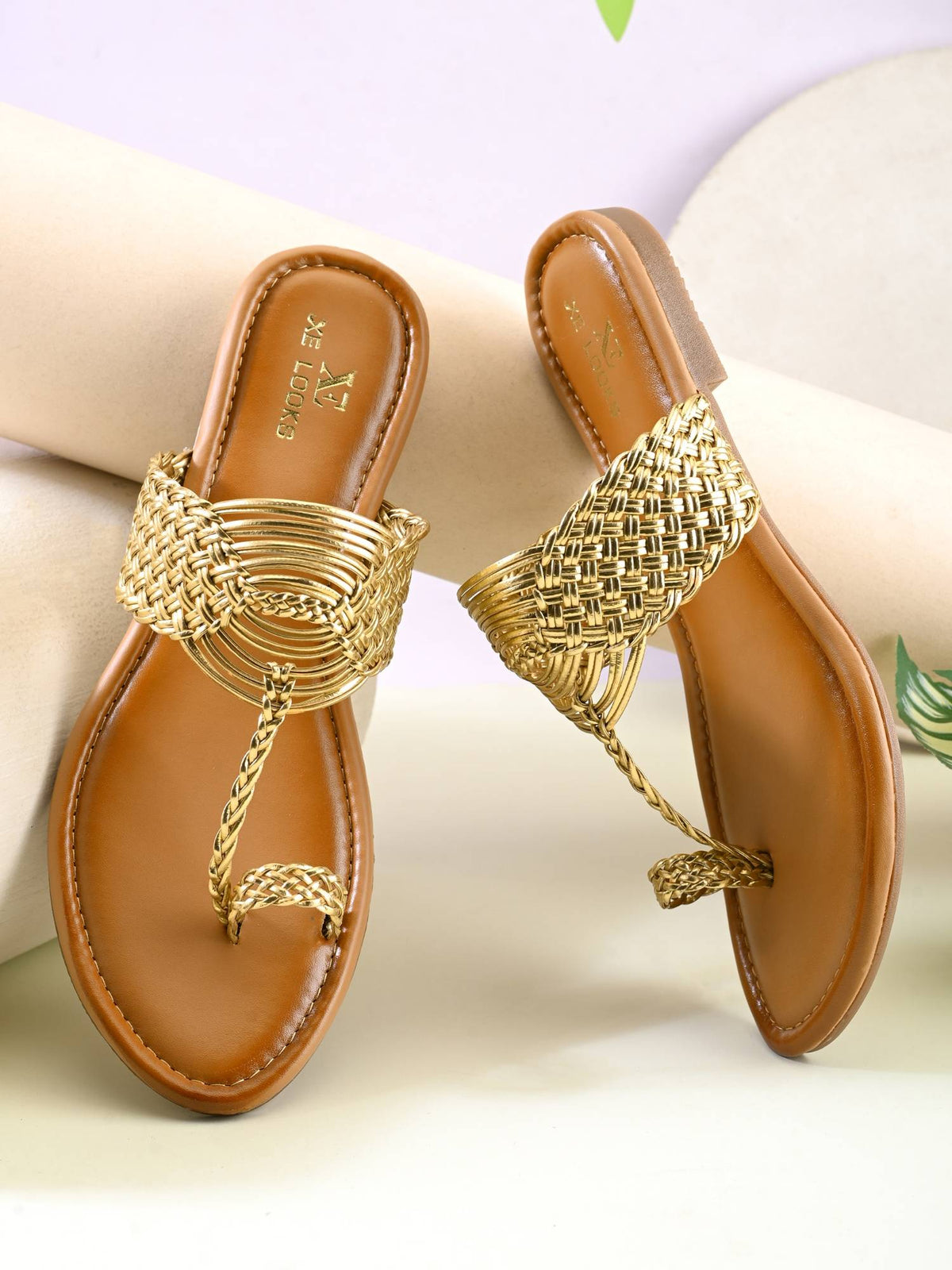 Elegant Woven Toe-Ring Flats | F61 - view 4