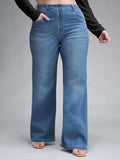 Blue Solid/Plain Straight Jeans | ST23 - view 1