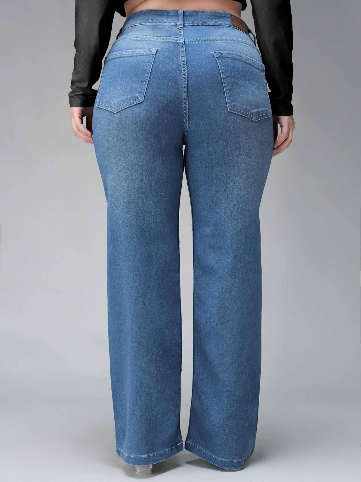 Blue Solid/Plain Straight Jeans | ST23 - view 3